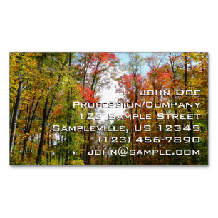 Fall Trees and Blue Sky Autumn Nature Photography Magnetic Business Card