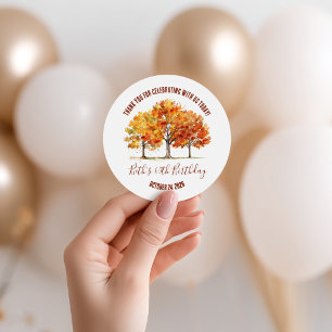 Fall Trees, Autumn, Oak, Maple, Trees Party Favour Classic Round Sticker