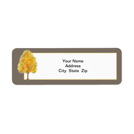 Fall Trees & colourful foliage Return Addess Label Return Address Label