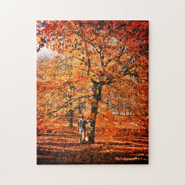 Fall Trees Fallen leaves Jigsaw Puzzle (Vertical)