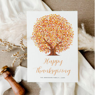 fall trees happy thanksgiving holiday card