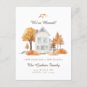 Fall Trees House We've Moved Moving Announcement Postcard