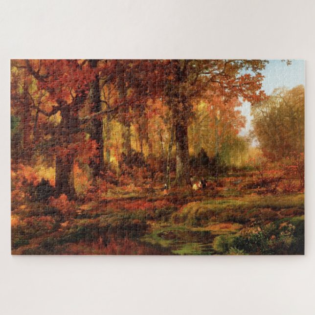 Fall Trees in Cresheim Glen (Philadelphia) Jigsaw Puzzle (Horizontal)