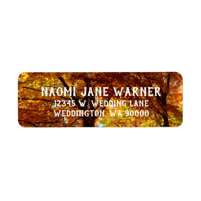 Fall Trees Wedding Return Address Labels (Front)