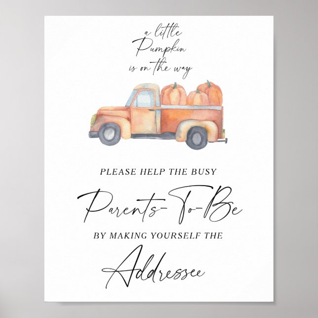 Fall truck - Help the Busy Parents-to-Be Addressee Poster (Front)