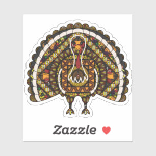 Fall Turkey Contour Sticker