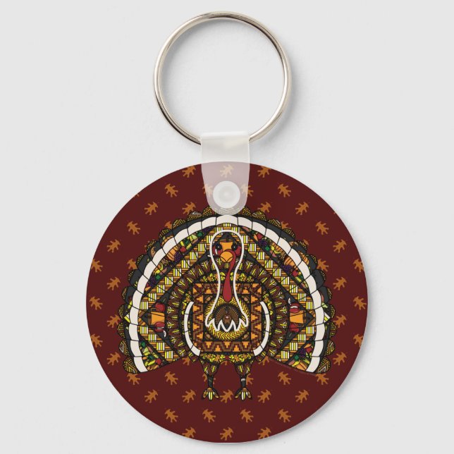 Fall Turkey Keychain (Front)