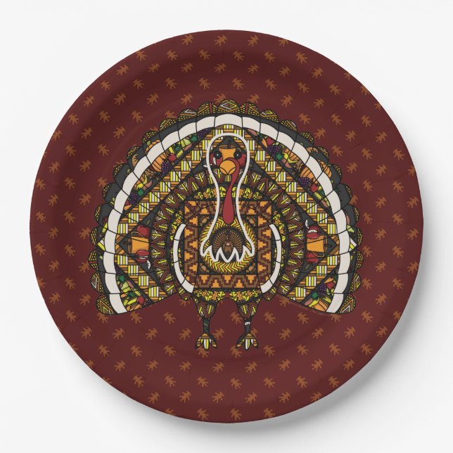 Fall Turkey Paper Plate (Front)