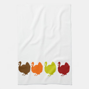 Fall Turkeys Tea Towel