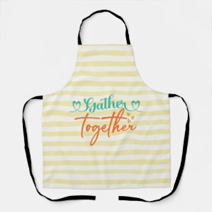 Fall Typography Design – “Gather Together” Autumn  Apron