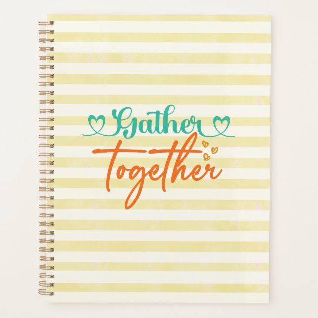 Fall Typography Design – “Gather Together” Autumn  Planner (Front)