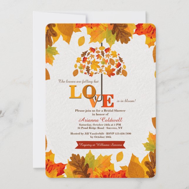 Fall Umbrella Bridal Shower Invitation (Front)