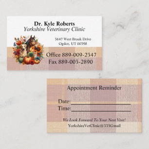 Fall Veterinary Business Card
