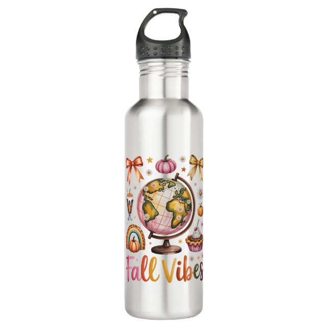 Fall Vibes 710 Ml Water Bottle (Front)