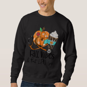 Fall Vibes And LPN Life Pumpkin Leopard Thanksgivi Sweatshirt
