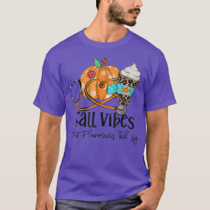 Fall Vibes And Pharmacy Tech Life Pumpkin Leopard  T-Shirt