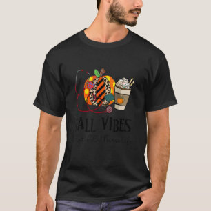 Fall Vibes And That PICU Nurse Life leopard Pumpki T-Shirt