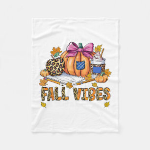 Fall Vibes And That Teacher Life Pencil Pumpkin Th Fleece Blanket