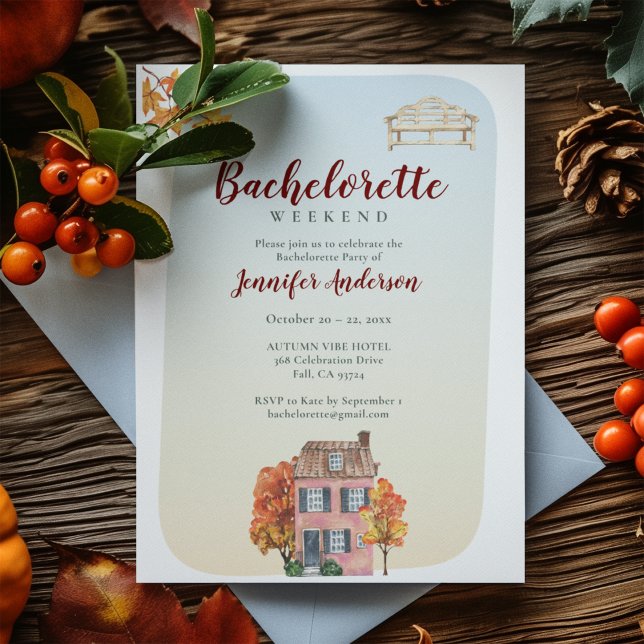 Fall Vibes Autumn Rustic Bachelorette Party  Invitation (Creator Uploaded)