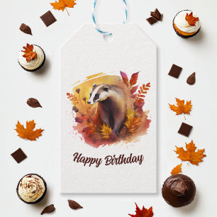 Fall vibes Badger - Birthday Gift Tags