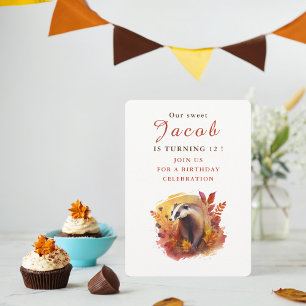 Fall vibes Badger - Birthday Invitation Card