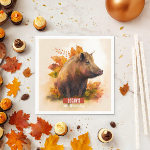Fall vibes Boar - Birthday Party - Napkin