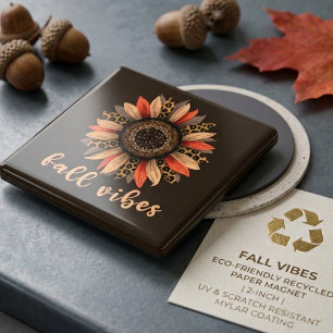Fall Vibes Boho Sunflower Autumn Elegant Magnet