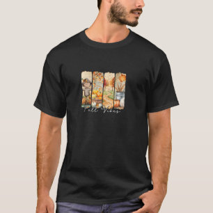 Fall Vibes Brushstroke Autumn Harvest Scarecrow Th T-Shirt