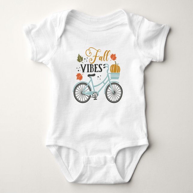 Fall Vibes By Bicycle Baby Bodysuit (Front)