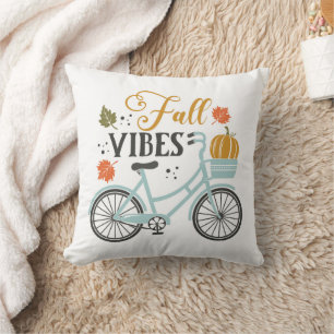 Fall Vibes By Bicycle Cushion