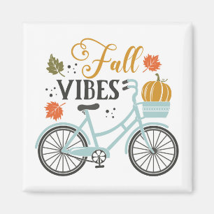 Fall Vibes By Bicycle Magnet