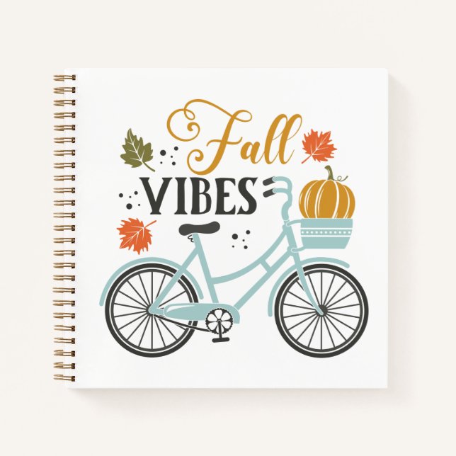 Fall Vibes By Bicycle Notebook (Front)