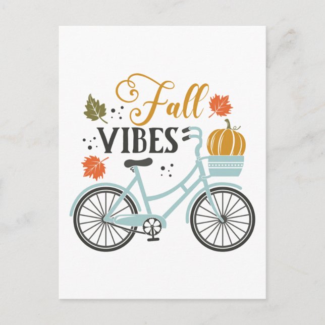Fall Vibes By Bicycle Postcard (Front)