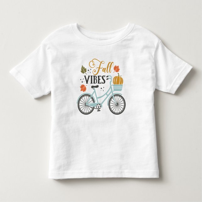 Fall Vibes By Bicycle Toddler T-Shirt (Front)