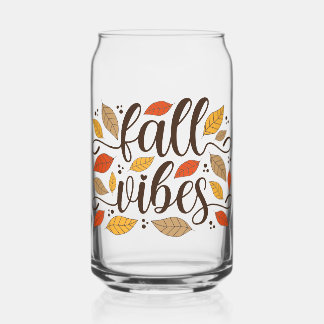 Fall Vibes Can Glass
