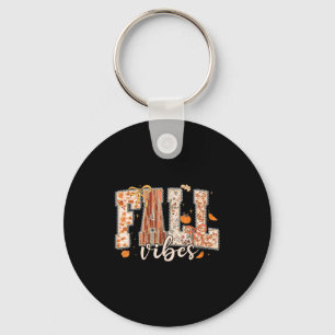 Fall Vibes Coquette Bow Pumpkin Thanksgiving Autum Key Ring