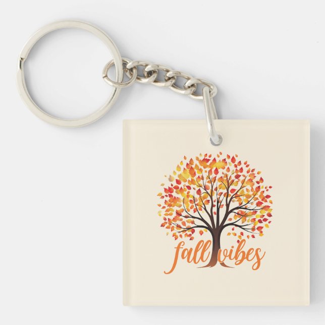 Fall Vibes – Cosy Fall Tree Key Ring (Front)