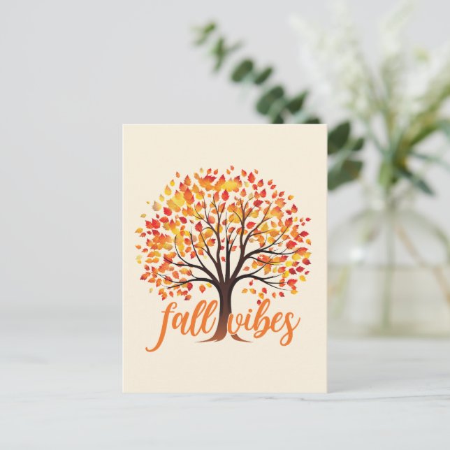 Fall Vibes – Cosy Fall Tree Postcard (Standing Front)