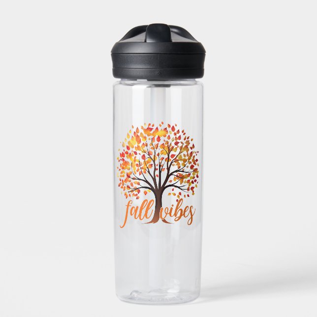 Fall Vibes – Cosy Fall Tree Water Bottle (Front)