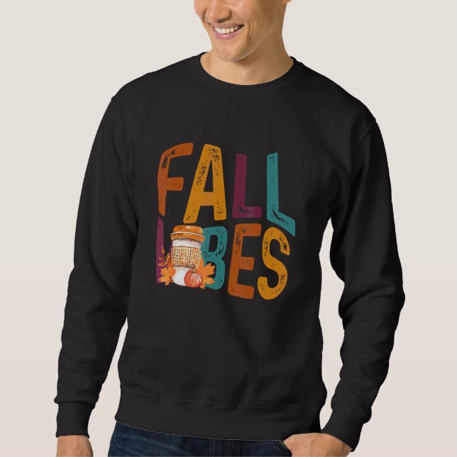 Fall Vibes Cute Pumpkin Spice Coffee Sweatshirt (Front)