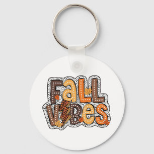Fall Vibes Fall Leaves Pumpkin Spice Thanksgiving Key Ring