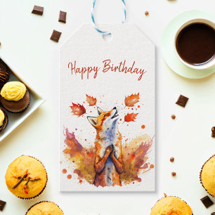 Fall vibes Fox - Birthday Gift Tags