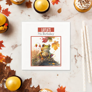 Fall vibes Frog - Birthday Napkin