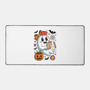 Fall Vibes Ghost Nurse Autumn Desk Mat