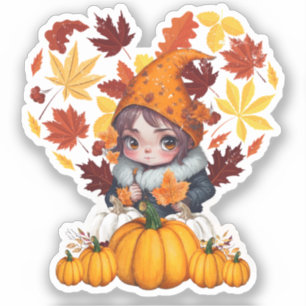Fall Vibes Gnome Pumpkin Heart Hello Autumn Vibes