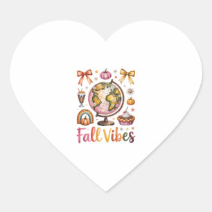 Fall Vibes Heart Sticker