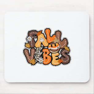 Fall Vibes Hello Fall Groovy Autumn Vintage Thanks Mouse Pad