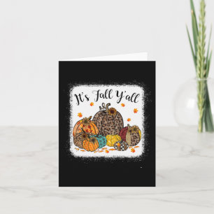 Fall Vibes It's Fall Y'all Leopard Pumpkin Autumn Card