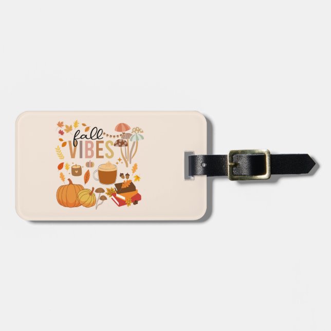 Fall Vibes Luggage Tag (Front Horizontal)