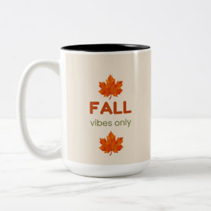 Fall Vibes Only Cosy Autumn Design Two-Tone Coffee Mug